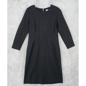 J Crew Dress 4 Ponte Knit Sheath Office Minimalist Career Stretch Black Back Zip